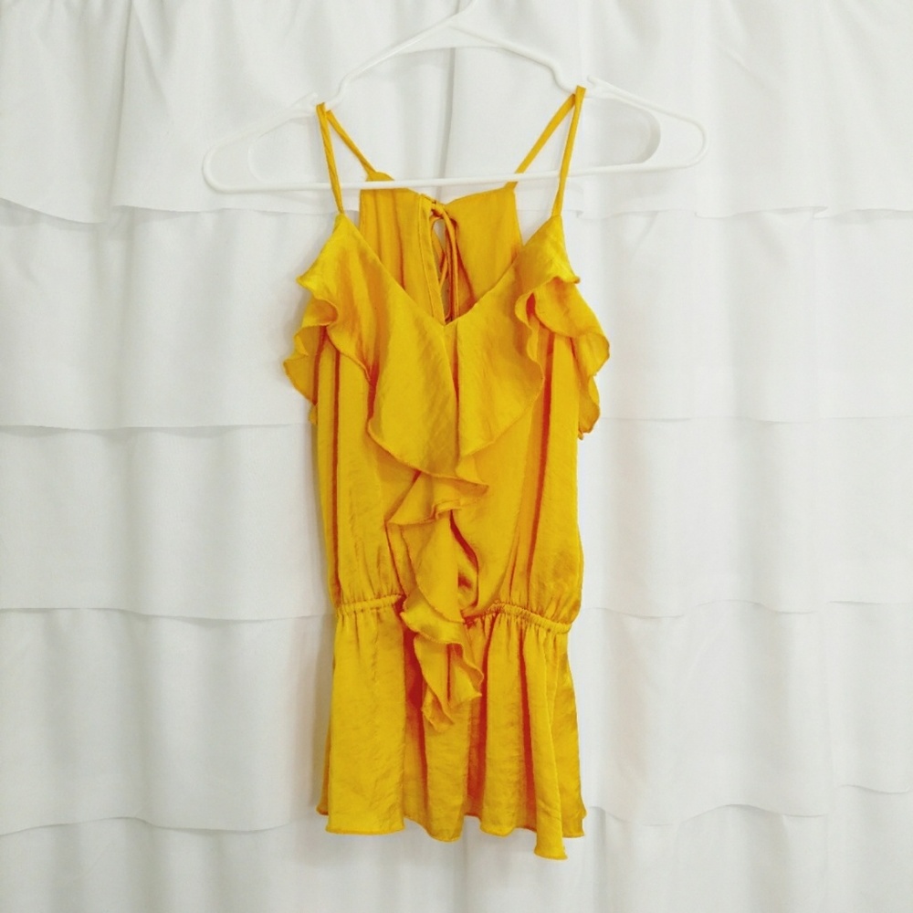 Charlotte Russe Mustard Silky Tank
